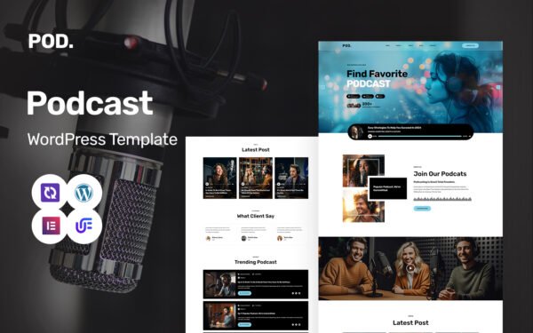 Podwave – Podcast And FM Radio Multipurpose WordPress Elementor Theme WordPress Theme