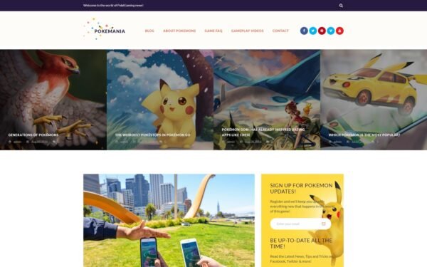 Pokemania – Game Portal Pokemon WordPress Theme