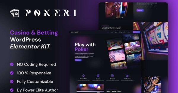 Pokeri – Casino & Betting Elementor Pro Template Kit