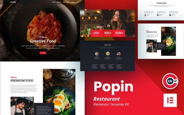 Popin – Restaurant Template – Elementor Kit