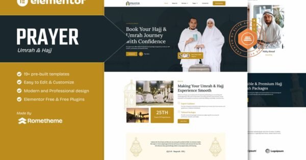 Prayer – Umrah & Hajj Tour Travel Elementor Template Kit