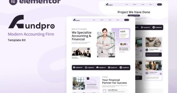 Fundpro – Modern Accounting Firm Elementor Template Kit