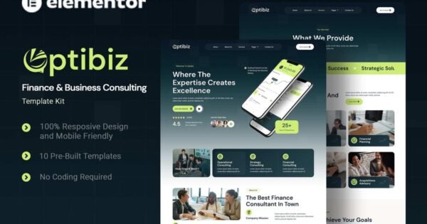 Optibiz – Finance & Business Consulting Elementor Template Kit