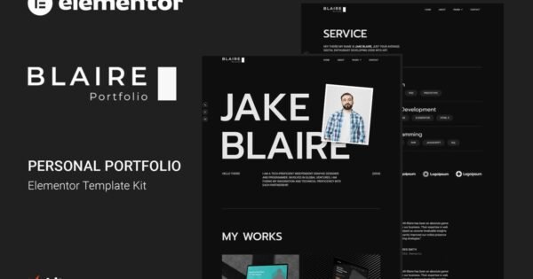 Blaire – Personal Portfolio Elementor Template Kit