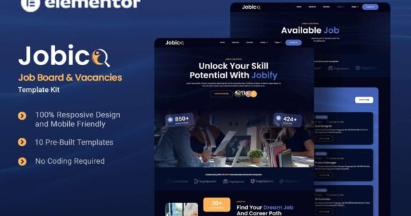 Jobico – Job Board & Vacancies Elementor Template Kit