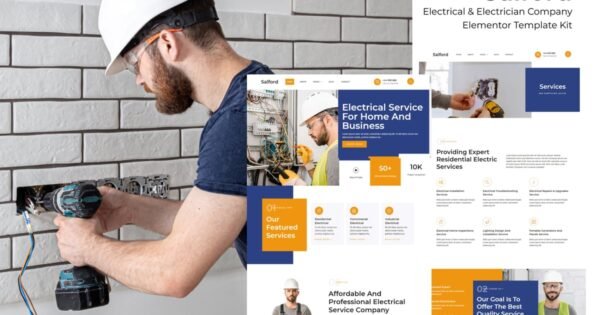 Salford – Electrical & Electrician Service Company Elementor Pro Template Kit