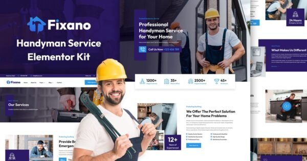 Fixano – Handyman Services Elementor Template Kit