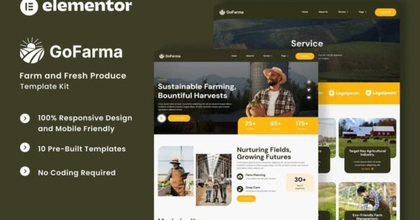 Gofarma – Farm & Fresh Produce Elementor Template Kit