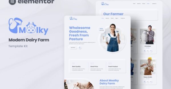 Moolky – Modern Dairy Farm Elementor Template Kit