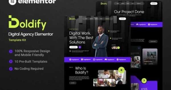 Boldify – Digital Agency Elementor Template Kit