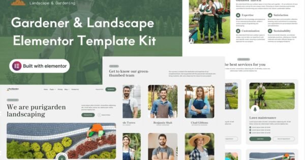 PuriGarden – Gardener & Landscape Elementor Pro Template Kit