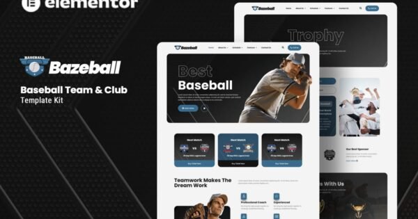 Bazeball – Sports Team Elementor Template Kit