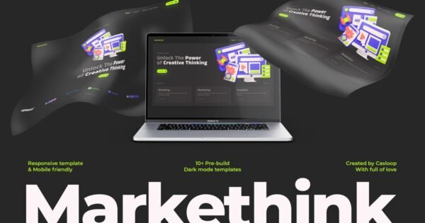 Markethink – Dark Mode Digital Marketing Agency Elementor Template Kit