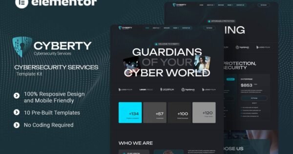Cyberty – Cyber Security Service Elementor Template Kit