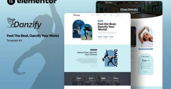 Danzify – Dance Course Elementor Template Kit