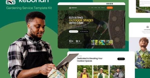 Kebonan – Landscape & Gardening Service Elementor Template Kit