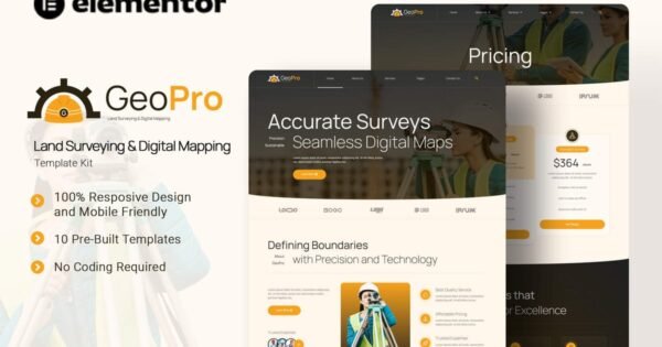Geopro – Land Surveying & Digital Mapping Elementor Template Kit