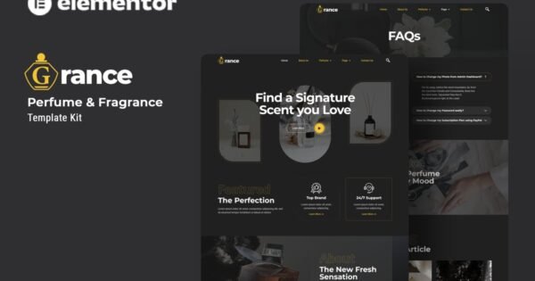 Grance – Perfume & Fragrance Elementor Template Kit
