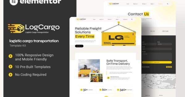 LogCargo – Logistic Cargo Transportation Elementor Template Kit