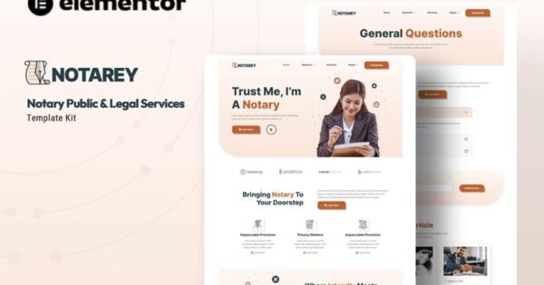 Notarey – Notary Public & Legal Services Elementor Template Kit