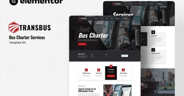 Transbus – Bus Charter Service Elementor Template Kit