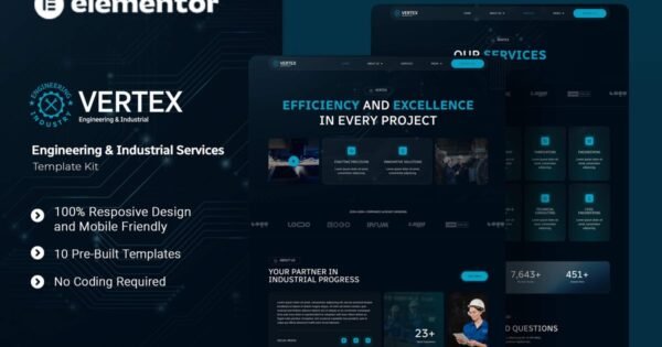Vertex – Engineering & Industrial Services Elementor Template Kit