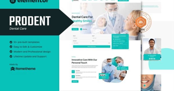 Prodent – Dentist Dental Care Elementor Template Kit