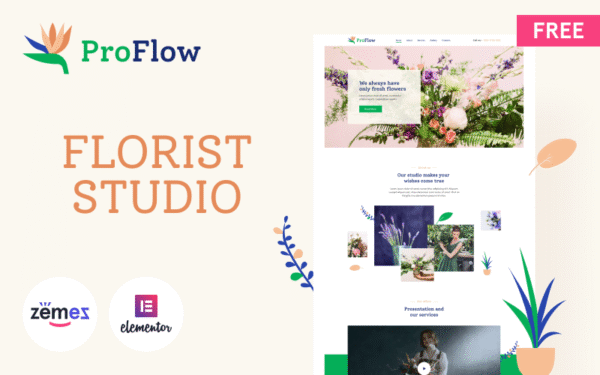 ProFlow – Free Contemporary and Minimalistic Florist WordPress Theme
