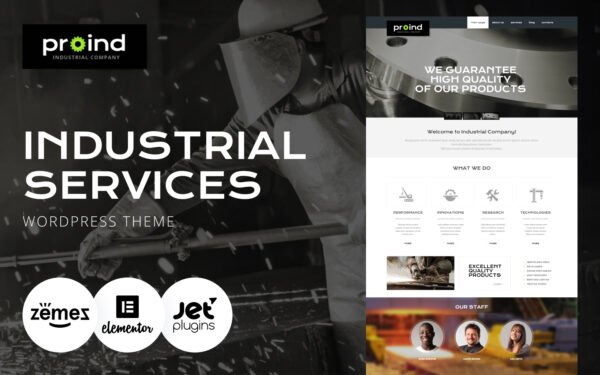 Proind – Industrial Services Multipurpose Modern WordPress Elementor Theme WordPress Theme