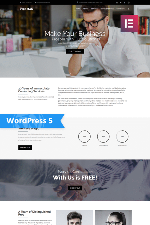 Proman – Business Multipurpose Modern WordPress Elementor Theme WordPress Theme