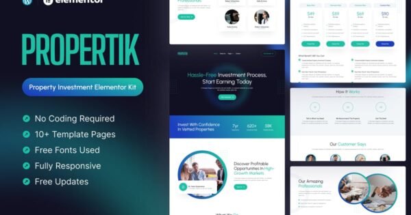 Propertik – Property Investment Elementor Pro Template Kit