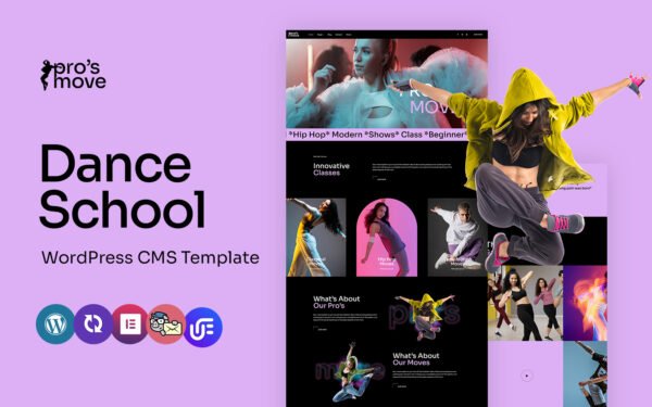 Prosmove – Dance School And Studio Multipurpose WordPress Elementor Theme WordPress Theme