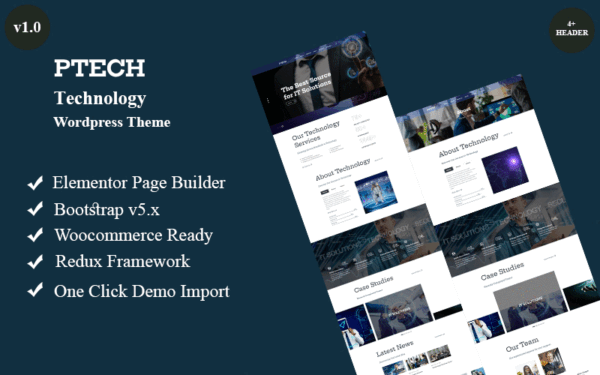 Ptech – Technology Wordpress Theme WordPress Theme