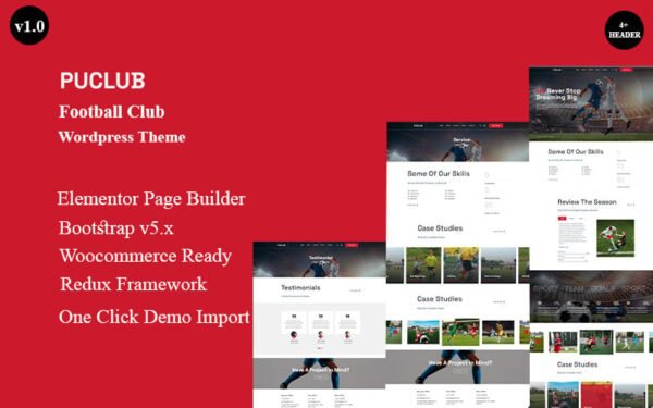 Puclub – Football Club Wordpress Theme WordPress Theme