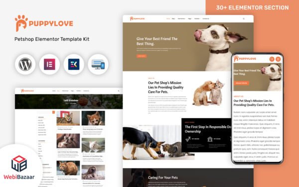 PuppyLove – Pet Services Multipurpose WordPress Elementor Theme WordPress Theme