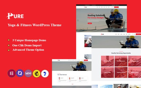 Pure – Roofing Company Wordpress Theme WordPress Theme