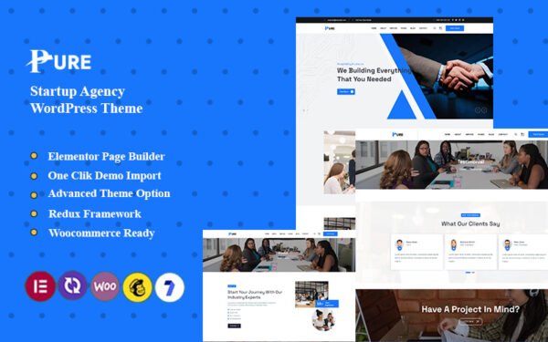 Pure – Startup Wordpress Theme WordPress Theme