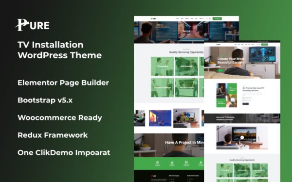 Pure – Tv Installation Wordpress Theme WordPress Theme