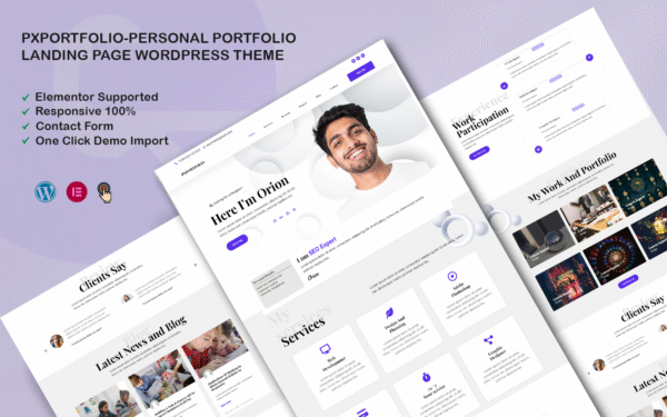 Pxportfolio – Personal Portfolio Landing page WordPress Theme
