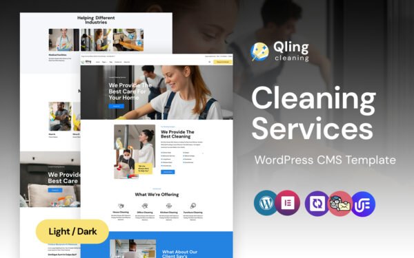 Qling – Cleaning Services WordPress Elementor Theme WordPress Theme