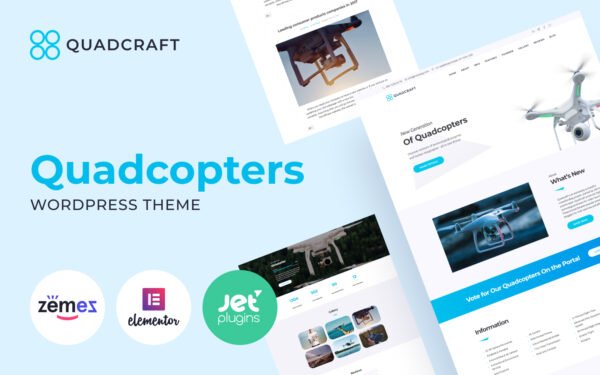Quadcraft – Drone Startup WordPress Theme