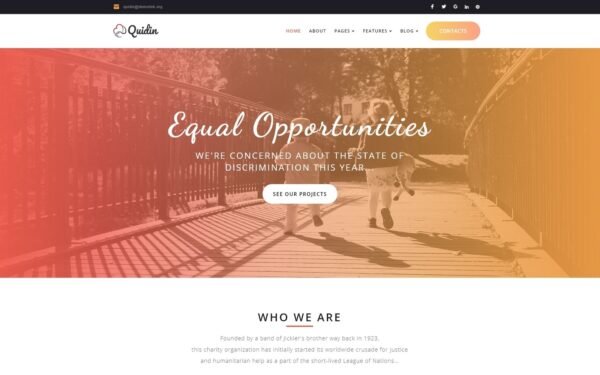 Quidin – Charity Fully Responsive WordPress Theme