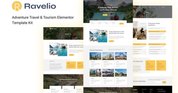 Ravelio – Adventure Travel & Tourism Elementor Template Kit