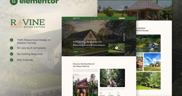 Ravine – Nature Cottage Elementor Template Kit