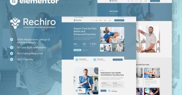 Rechiro – Chiropractic & Physiotherapy Elementor Template Kit