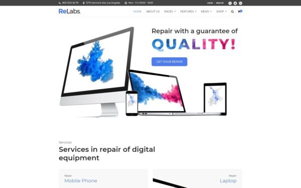 ReLabs – Computer Repair WordPress Theme
