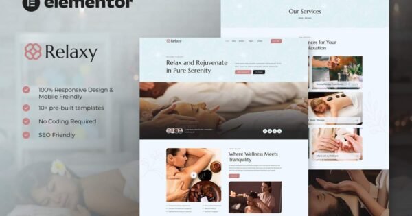 Relaxy – Spa & Wellness Elementor Template Kit