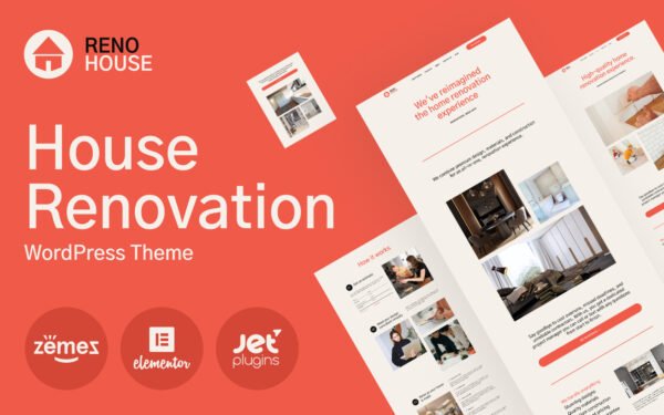 RenoHouse – Modern Construction Project Website WordPress Theme