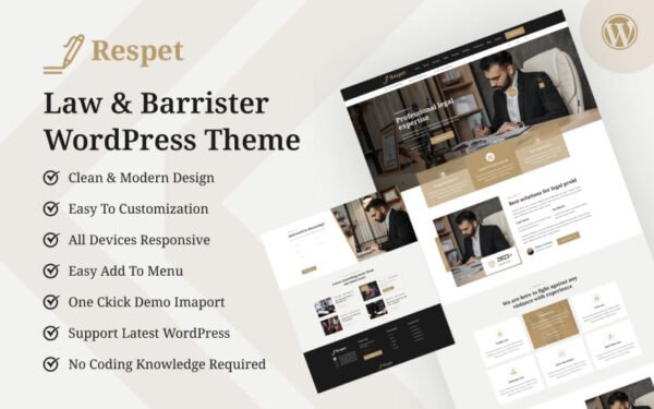 Respet – Law & Attorney Personal Portfolio WordPress Theme