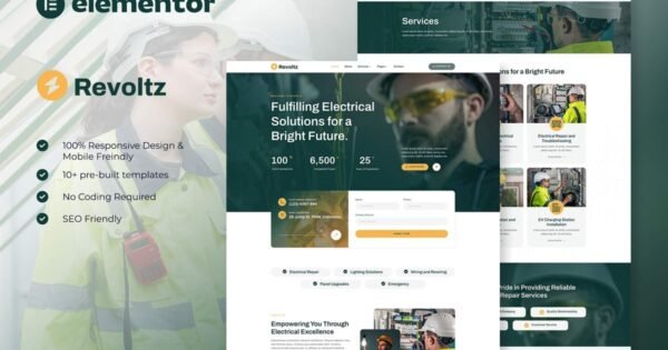 Revoltz – Electrical Installation & Maintenance Elementor Template Kit